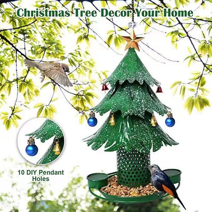 New Christmas tree bird feeder Christmas decorations metal craft feeder hanging