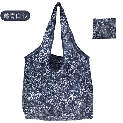 large size 190T floral cloth portable shopping bag