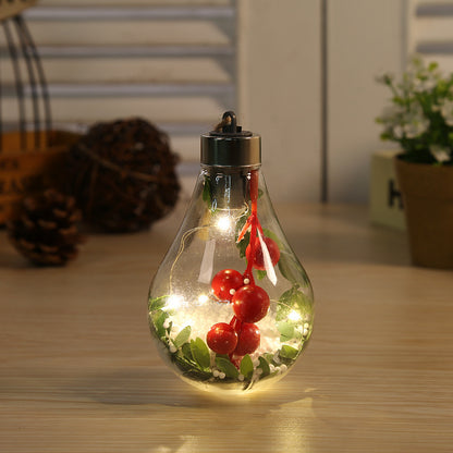 New Christmas decorations simulation light bulbs Christmas tree decoration pendants plastic balls LED transparent Christmas balls