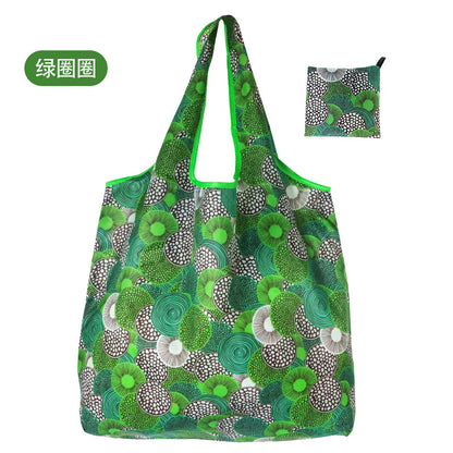 large size 190T floral cloth portable shopping bag