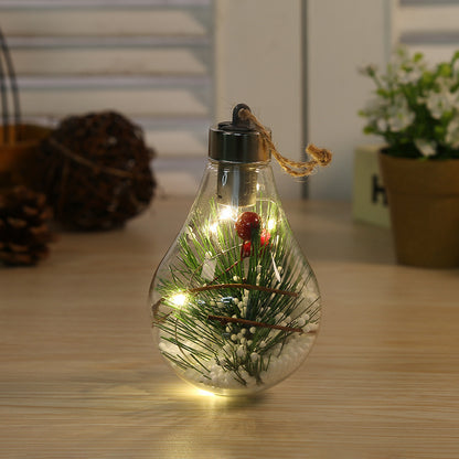 New Christmas decorations simulation light bulbs Christmas tree decoration pendants plastic balls LED transparent Christmas balls