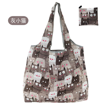 large size 190T floral cloth portable shopping bag